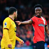 Sambi Lokonga puts his point across against Sheffield United - pic: Liam Smith