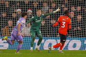 Hatters keeper Thomas Kaminski gives out instructions during Luton's 1-1 draw with Swansea - pic: David Horn / PRiME Media Images