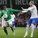 Chiedozie Ogbene in action for the Republic of Ireland against France earlier this year - pic: FRANCK FIFE/AFP via Getty Images