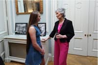 Alanna Witney meeting Irish President Catherine Connolly at the Global Irish Civic Forum in Dublin. Picture supplied by Ananna Witney