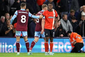 Chiedozie Ogbene can't believe the Hatters have been beaten by Burnley - pic: Warren Little/Getty Images