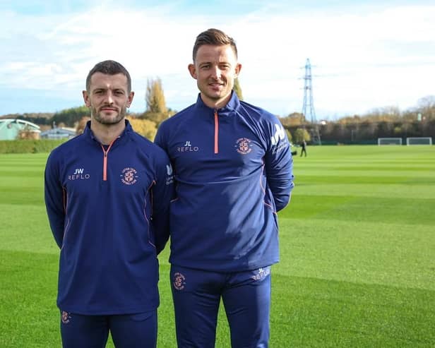Hatters boss Jack Wilshere with new appointment Jack Wilson-Lamb - pic: Luton Town FC