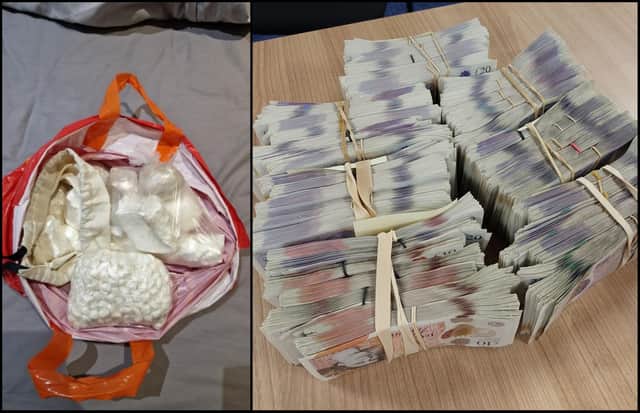 Drugs and cash found by officers. Picture: Bedfordshire Police