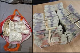 Drugs and cash found by officers. Picture: Bedfordshire Police