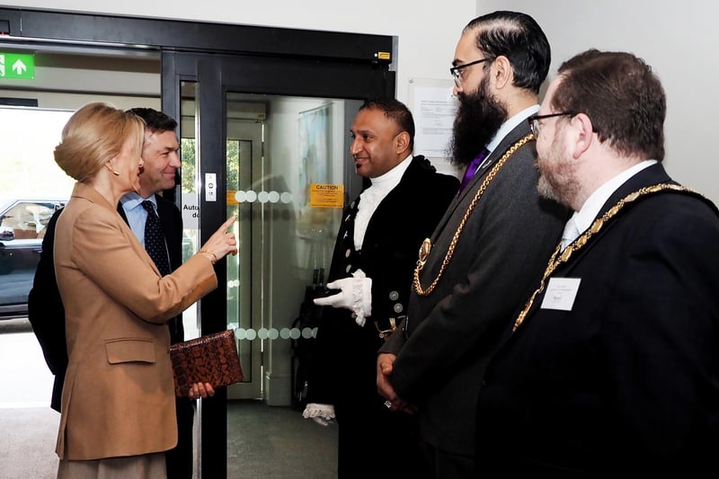High Sheriff of Bedfordshire and Mayor of Luton meeting the Duchess of Edinburgh