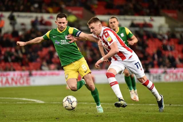 New Town signing Alfie Doughty in action for Stoke City