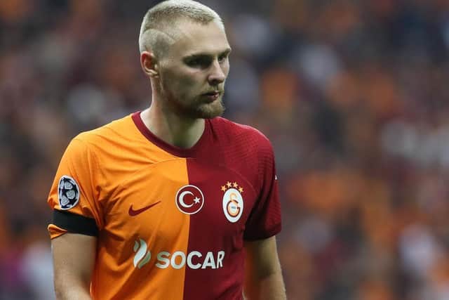 Luton are reportedly interested in a loan move for Galatasaray defender Victor Nelsson when the transfer window opens in January - pic: Ahmad Mora/Getty Images