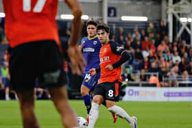 Liam Walsh came off the bench for the Hatters at Peterborough on Saturday - pic: Liam Smith