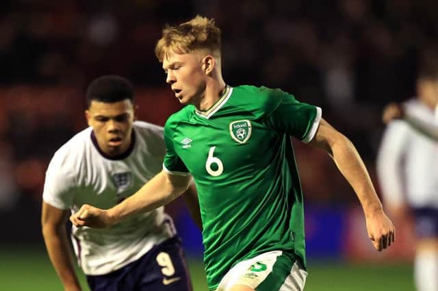 Luton's Ed McJannet in action for the Republic of Ireland U19s last season