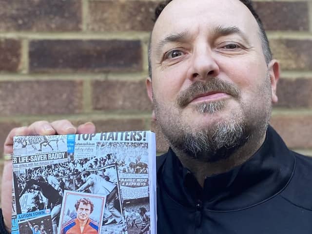 Author Phil Duffy with Volume 2 of his book They Played for David Pleat at Luton Town which is being published to coincide with 40th anniversary of the Hatters' legendary win against Manchester City