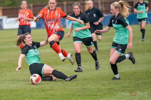 Luton Town Ladies' Andie Dickens in action - pic: Duncan Jack Photography