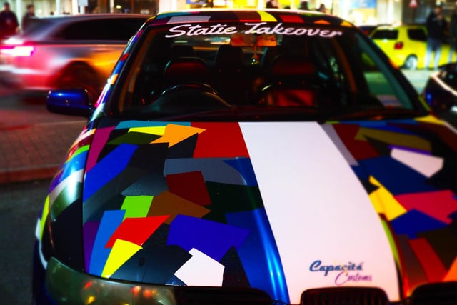 Just one of the colourful cars on display