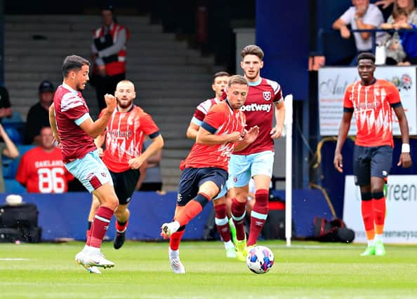 Midfielder Jordan Clark in action against West Ham on Saturday