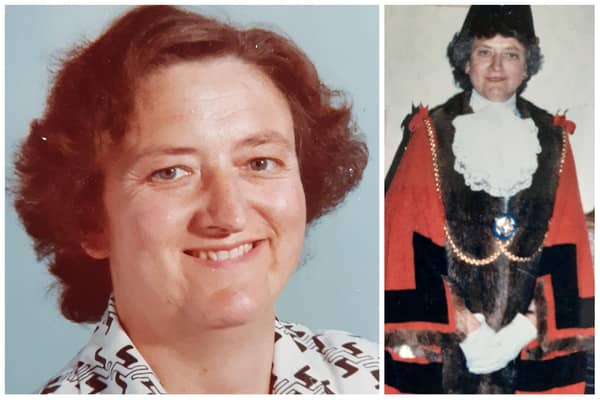 Pauline Wolsey from her time at Challney girls school, and as Mayor. Pic: Si