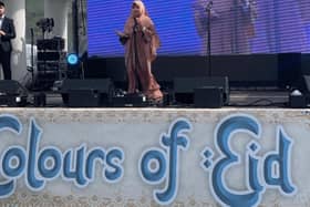 Maryam Jazeem delivers a captivating Quran recitation on the stage of the Colours of Eid Festival.