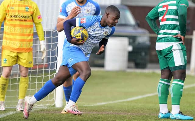 Barton Rovers’ Temilola Akinbusoye netted the equaliser against Waltham Abbey