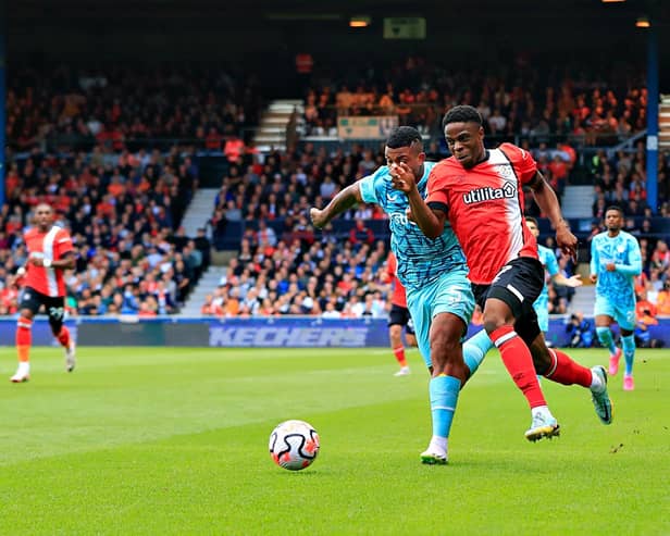 Chiedozie Ogbene bursts forward against Wolves at the weekend - pic: Liam Smith