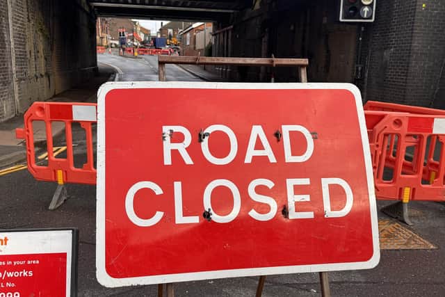 Road closed sign. Picture: Olivia Preston