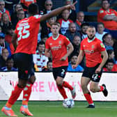 Action from the Hatters' 1-1 play-off draw with Huddersfield on Friday night
