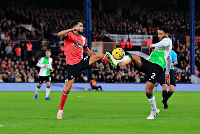 Luton attacker Andros Townsend in action against Liverpool recently - pic: Liam Smith