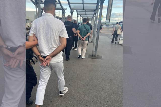 Three men arrested. Picture: Luton Airport Police Unit