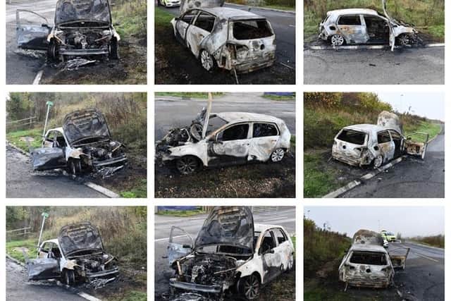 Papworth's burnt out vehicle