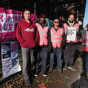 Members of the EWU joined the picket line outside the BT Openreach depot in Waller Avenue, Luton, on Monday. Photo: Tony Margiocchi