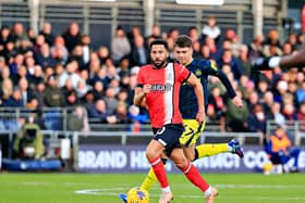 Andros Townsend gets forward for the Hatters - pic: Liam Smith