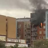 The blaze in the flats. (Picture: Luton Keeping Safe via Facebook)