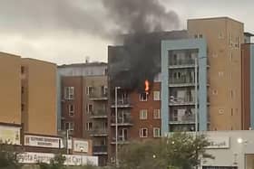 The blaze in the flats. (Picture: Luton Keeping Safe via Facebook)