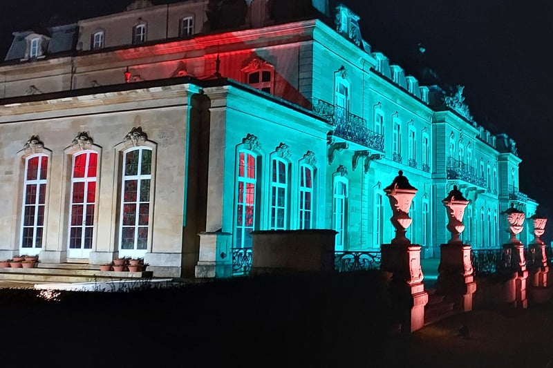The Wrest Park estate, lit up during the trail.