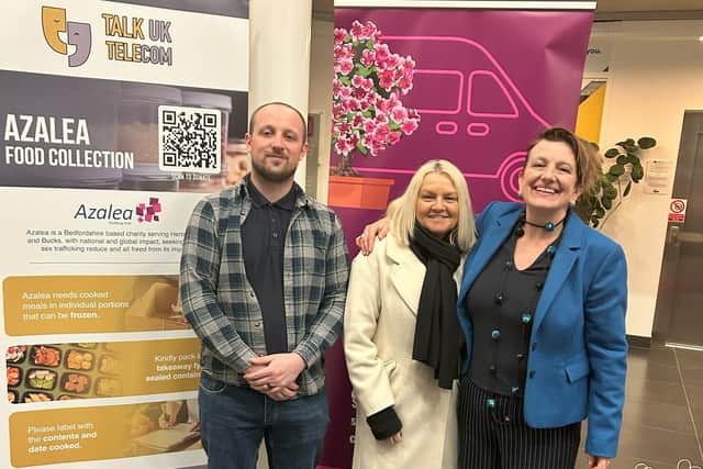Azalea co-founder Ruth Robb (right) at the launch of a mobile drop-in van with Justine Maroudias of Talk UK Telecom who support the Christian-based anti sex trafficking charity