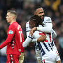 Kyle Bartley celebrates a goal with West Bromwich Albion team-mate Brandon Thomas-Asante - pic: Catherine Ivill/Getty Images