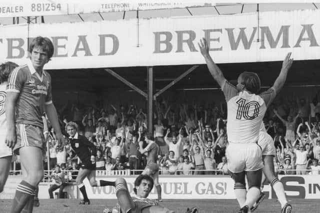 Wayne Turner celebrates scoring a top flight goal for the Hatters - pic: Hatters Heritage