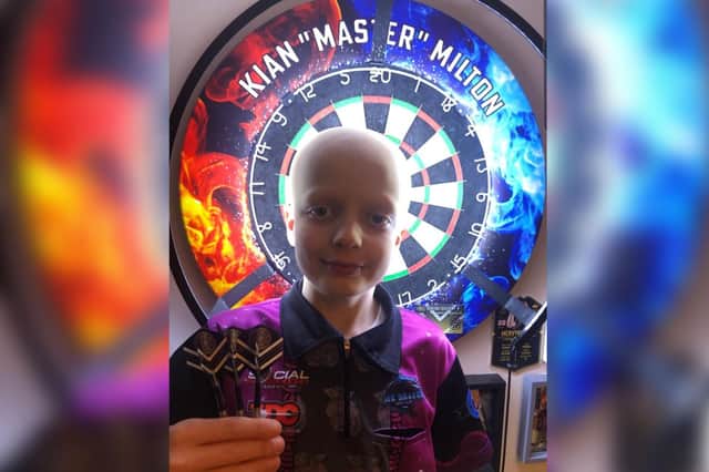 Nine-year-old Kian Milton who's making a name for himself as a future darts champion