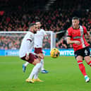 Ross Barkley flicks the ball on against Manchester City - pic: Liam Smith
