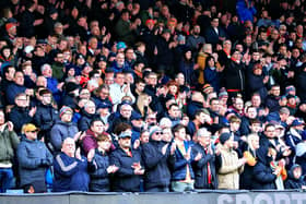 Luton's fans watch on the Hatters beat Watford last month