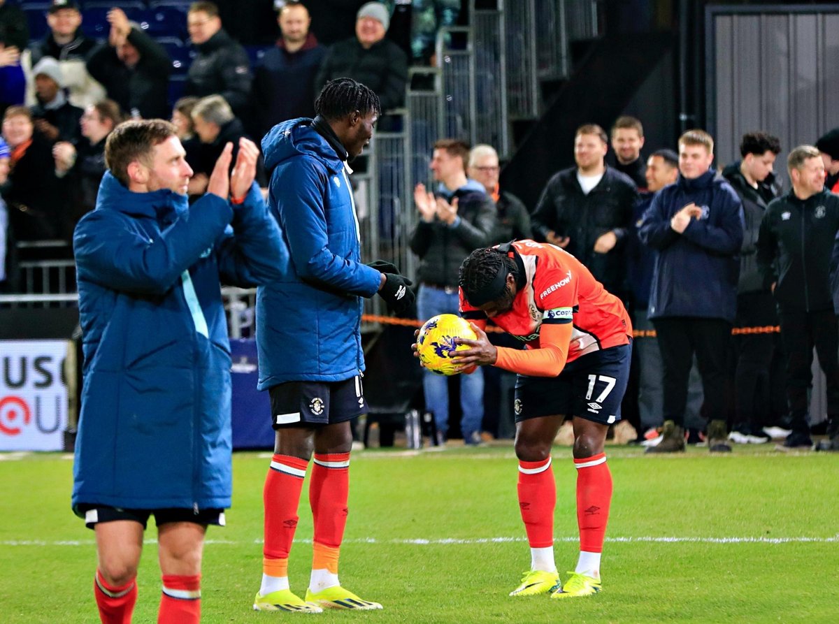 Dream come true for Luton striker Adebayo as he nets a first ever Premier League hat-trick