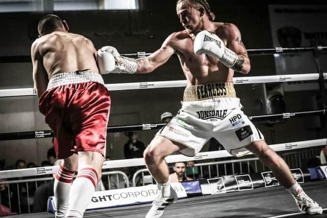 Luton fighter Frankie Storey won his first Southern Area title at the weekend
