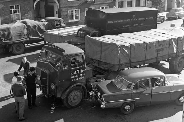 Collision in High Street North, 1958