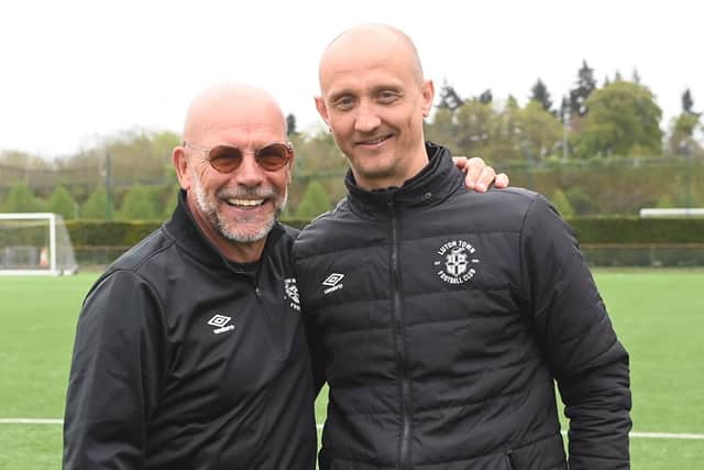 Wayne Turner and Paul Benson following their academy appointments with the Hatters - pic: Luton Town FC