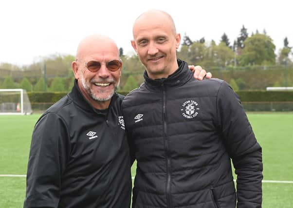 Wayne Turner and Paul Benson following their academy appointments with the Hatters - pic: Luton Town FC