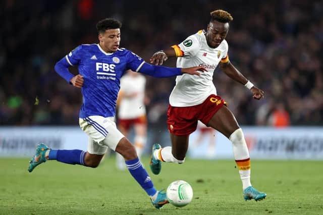 James Justin goes up against Roma's Tammy Abraham in the Europa Conference League this season