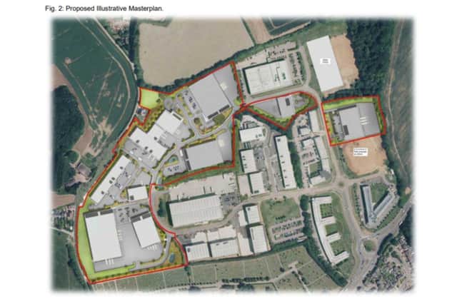 Proposed illustrative masterplan for Butterfield Business Park.