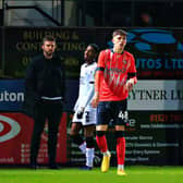 Defender Joe Johnson comes on for Luton against Middlesbrough on Monday night