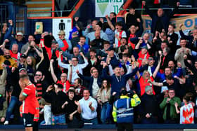 Luton's supporters celebrate beating AFC Bournemouth 2-1 on Saturday - pic: Liam Smith