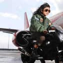 The shoot at London Luton Airport saw seven year-old Rei (Maverick) riding her motorbike en route to easyJet’s Flight School.