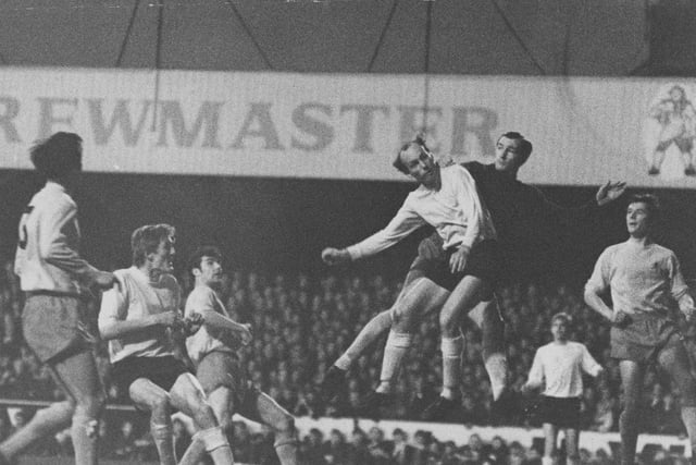 Cheered on by the biggest crowd ever to witness a derby at Kenilworth Road, 25,253 roared Luton on to victory in this bad-tempered Division Three match. Ian Buxton, pictured above, and Keith Allen were the goalscorers, a contest that saw three players dismissed, two from the Hatters and one from the Hornets.