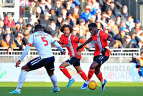 Elijah Adebayo looks to get forward against Bolton Wanderers - pic: Liam Smith