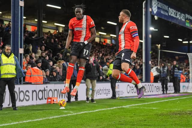 Elijah Adebayo and Carlton Morris were both on target against Stoke City - pic: David Horn.